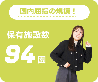 国内屈指の規模！保有施設数94園